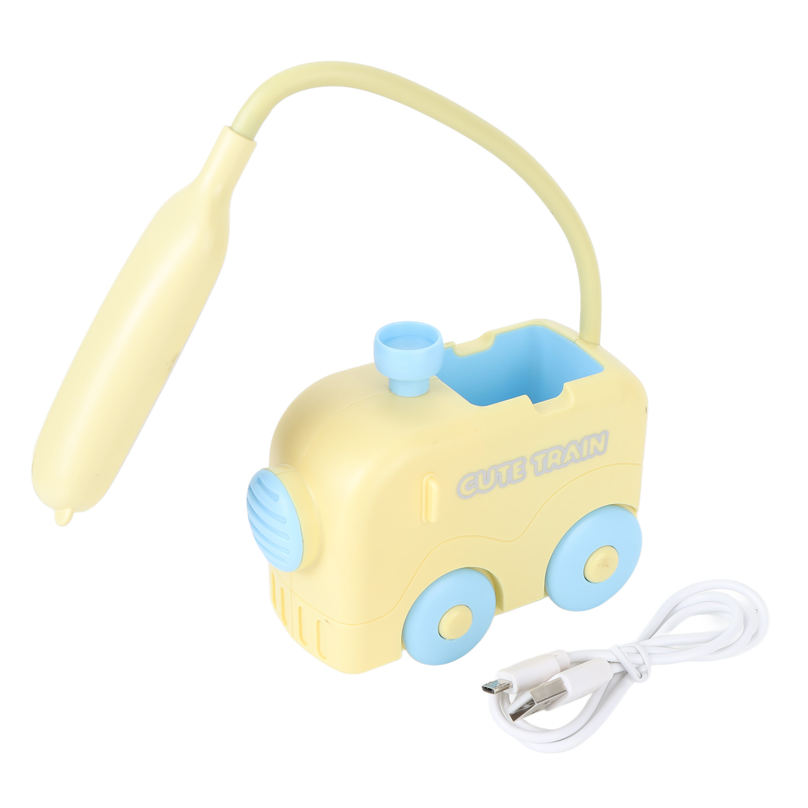 Toivize Led-nachttischlampe In Form Eines Gelben Zuges Mit Stifthalter, Usb-ladefunktion, Sanftem Licht, Augenschutz Und Verspieltem Design