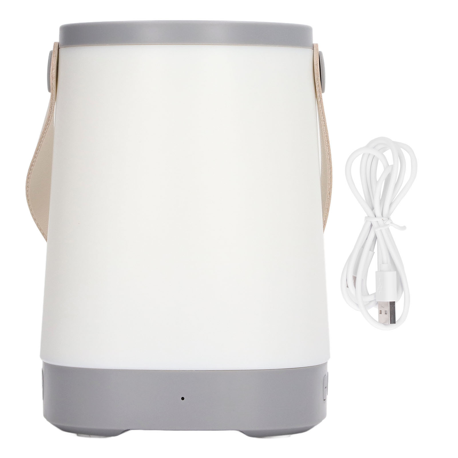 1800-mah-usb-aufladbare Stimmungsleuchte, Tragbares Design Aus Pu-leder Und Abs Mit Rutschfestem Silikonfuß, Grau