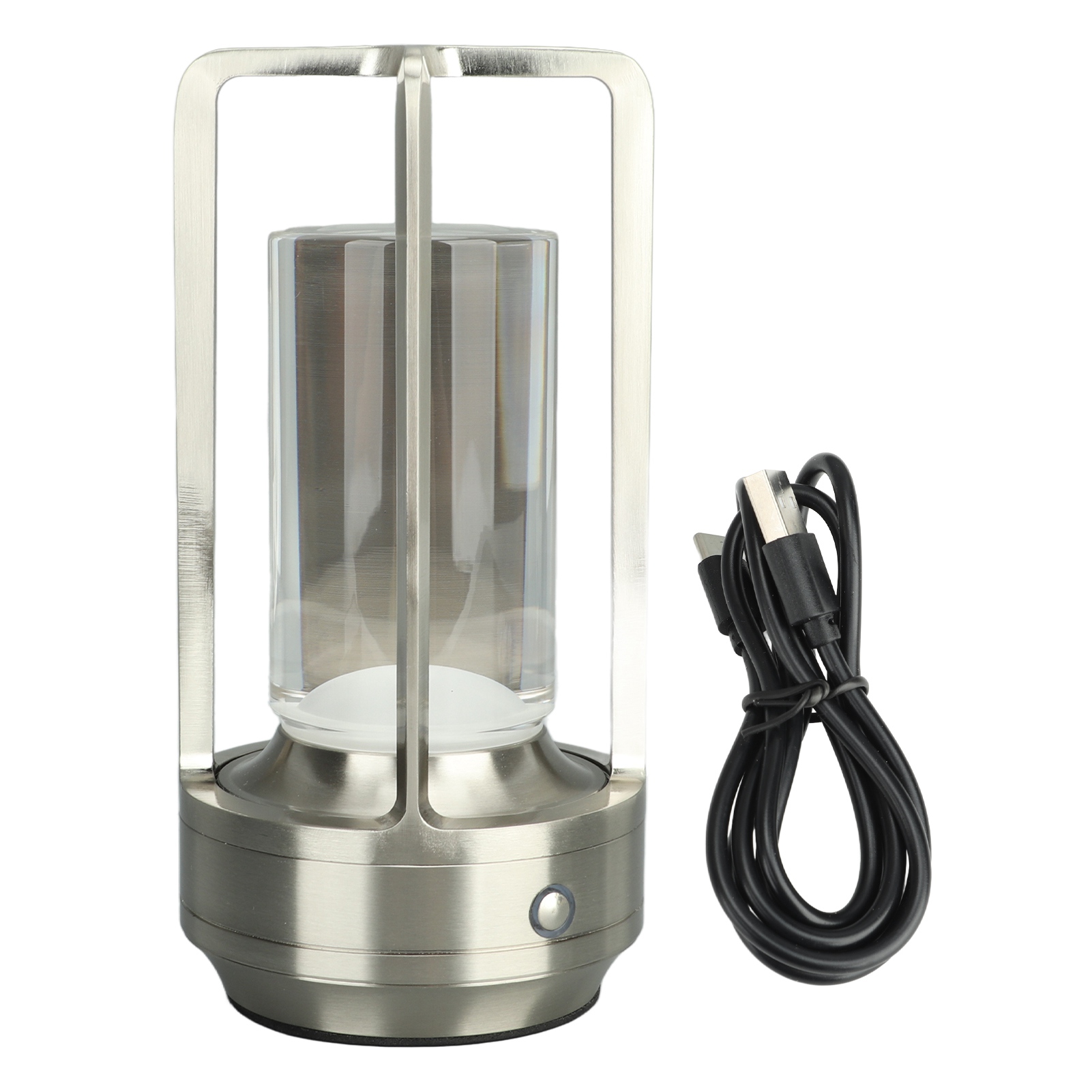Wiederaufladbare, Kabellose Led-tischleuchte, Silberfarbenes Design Aus Aluminium Und Acryl, 3 Farbtemperaturen, Touch-dimmung, Ideal Für Schlafzimmer Oder Büro
