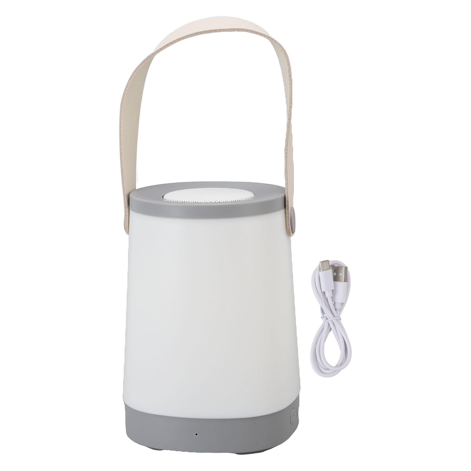 X8 Tragbarer, Wasserdichter 5-watt-bluetooth-lautsprecher Mit Led-ambientebeleuchtung Und Fm-radio, Tragegriff Aus Pu-leder, Grau
