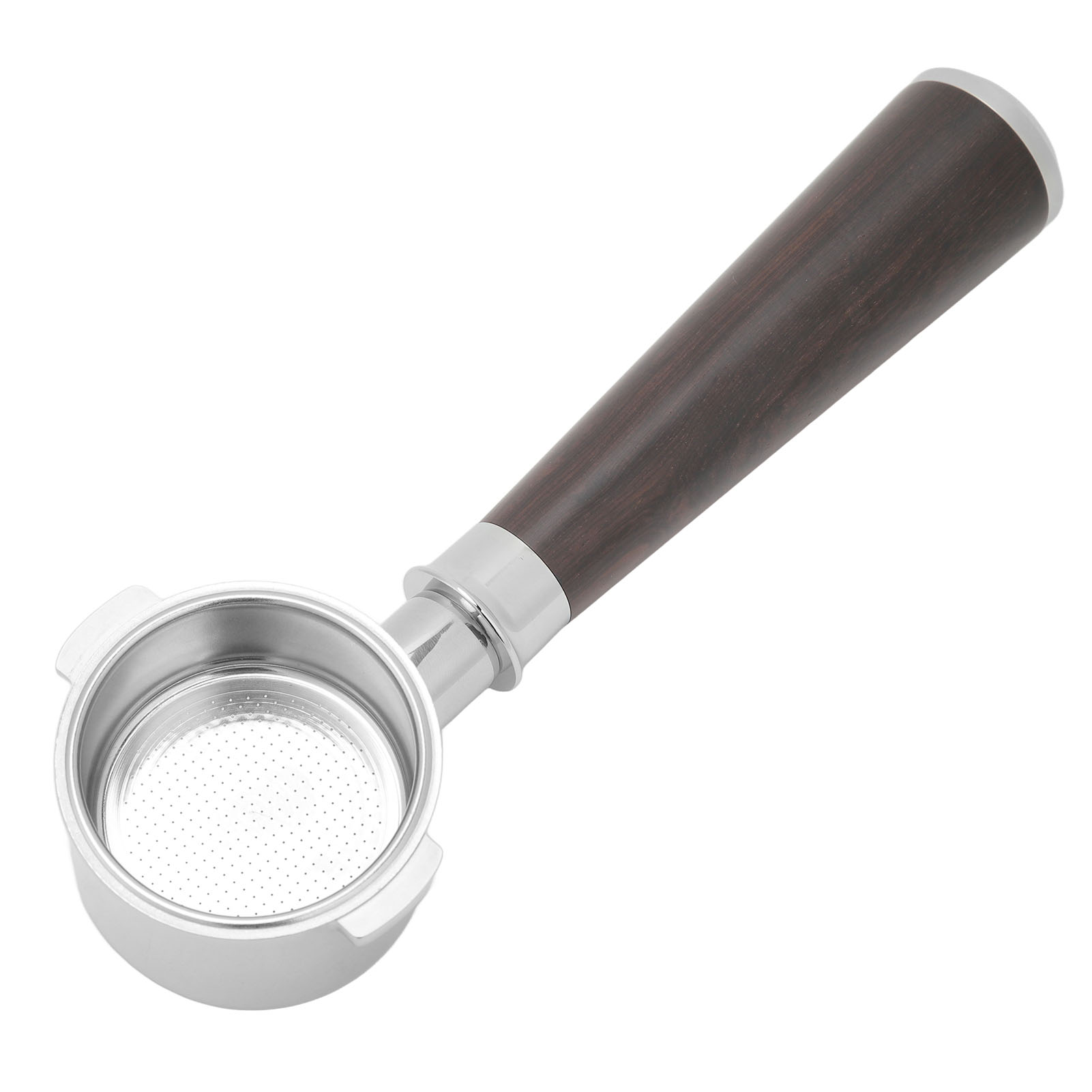 Bodenloser 51-mm-filterhalter Für Delonghi Eco310 Aus Edelstahl Mit Mahagoniholzgriff