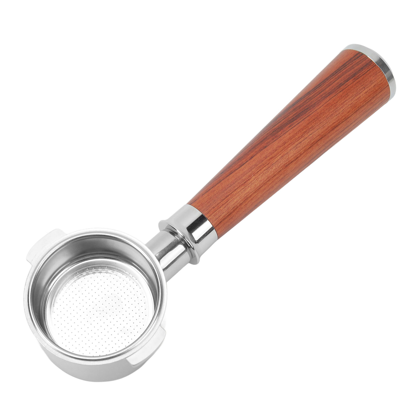 Bodenloser 51-mm-edelstahl-filterhalter Mit Rosenholzgriff, Kompatibel Mit Delonghi Eco310 Professional Extraktion