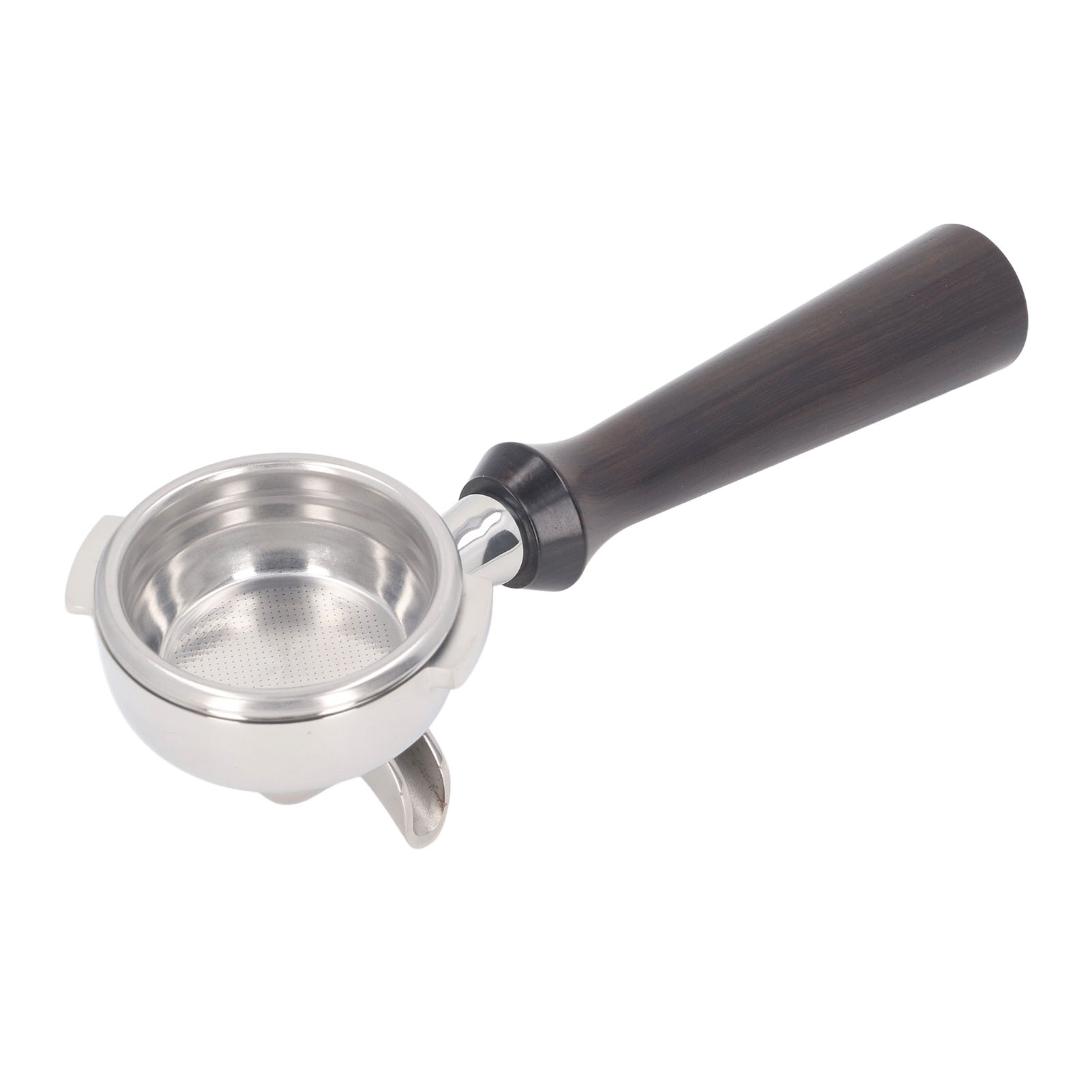 58 Mm Doppelauslauf-kaffeemaschinenfilterhalter Aus Edelstahl Mit Sandelholzgriff, Kompatibel Mit Nuova