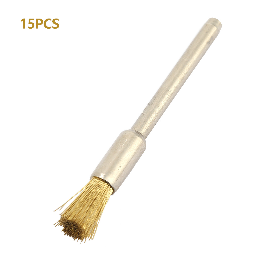 Kupferdrahtbürste Nr. 01 Für Rotationsschleifer, 3 Mm Schaft, Abmessungen 3 X 5 Mm, 15er-packung, Zum Präzisen Entlacken Und Polieren