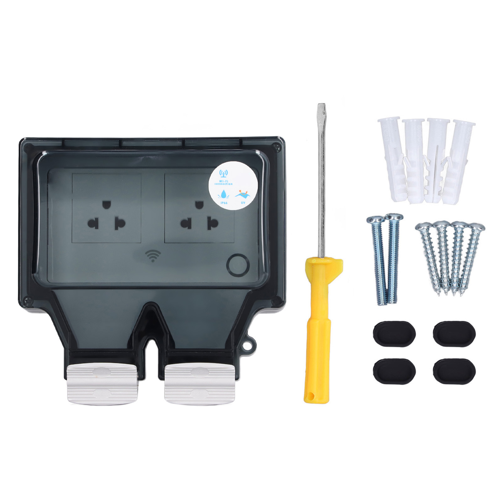 Intelligente Wlan-steckdose Für Den Außenbereich (ip66, 16 A) Mit Integriertem Timer, Gehäuse Aus Pc+abs, Feuerhemmend, Einfache Wandmontage Für Garten Und Terrasse