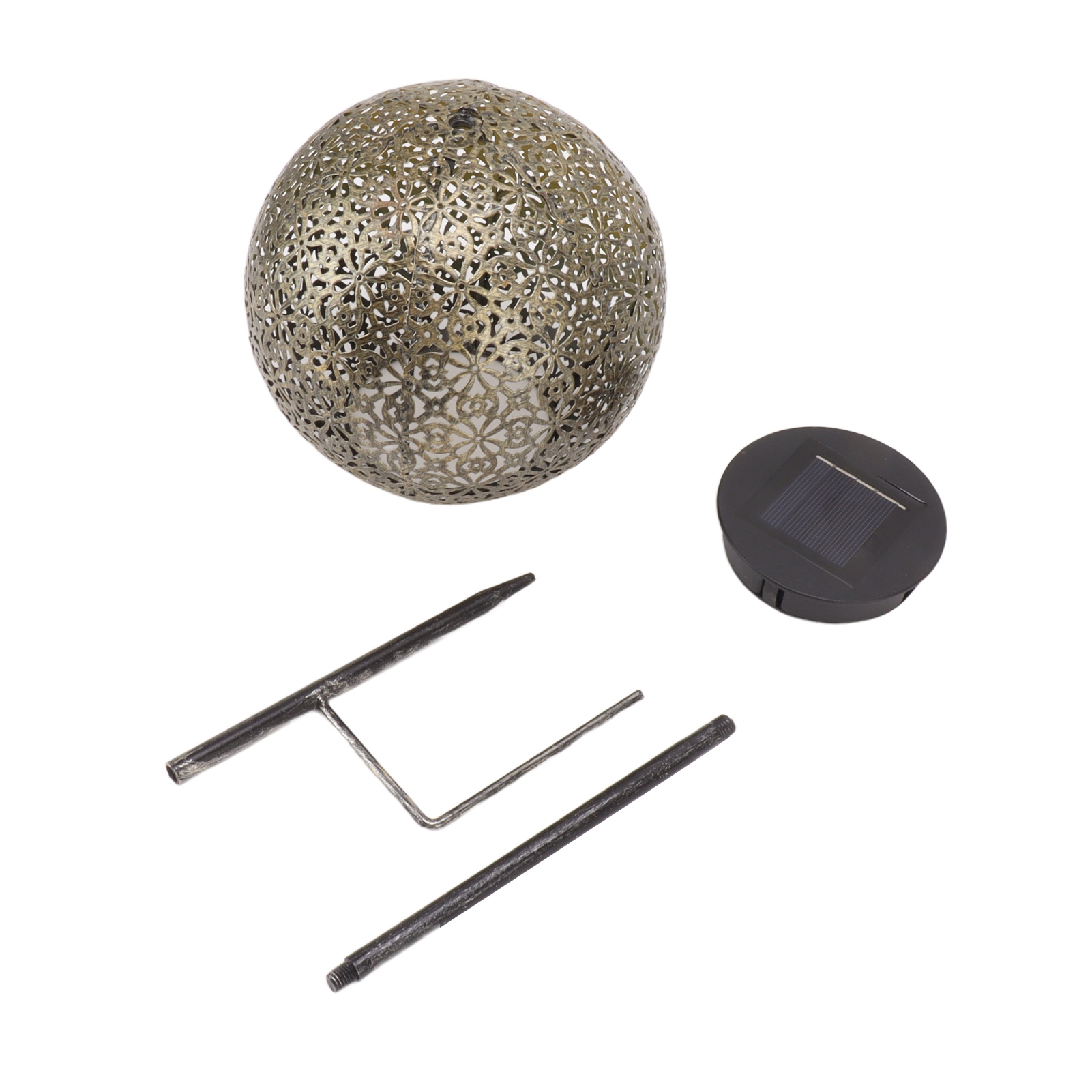 Toivize Led 5730 Solar-gartenleuchte, Durchbrochenes Design, 15 Cm, Abs-eisen, Ip44, Integrierter Akku, Dekorative Außenbeleuchtung