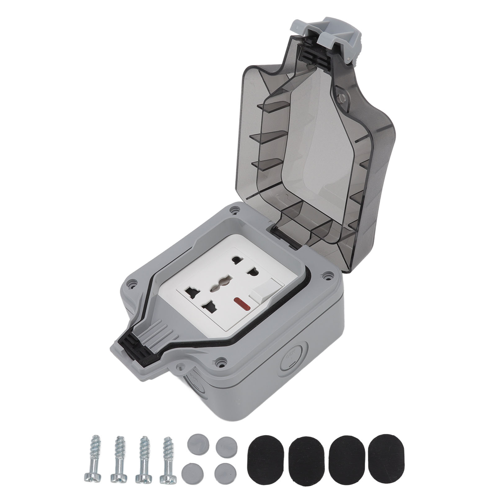 Ip66 Wasserdichte 16-a-steckdosenbox, Robustes Polycarbonat, Für Den Außenbereich, Garten, Balkon, Mit Vorhängeschloss
