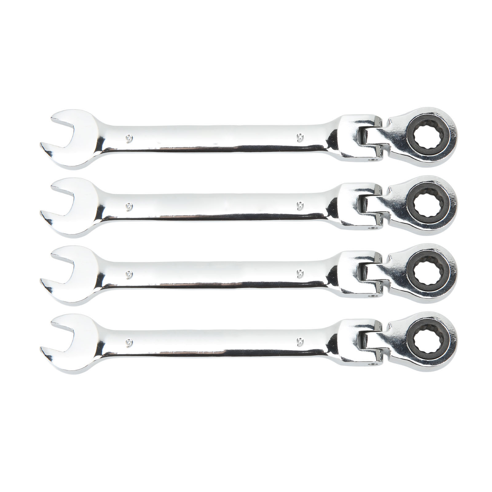 Toivize 9-mm-gelenk-ratschenschlüssel, Chrom-vanadium-stahl, 180° Drehbarer Kopf, 4er-pack