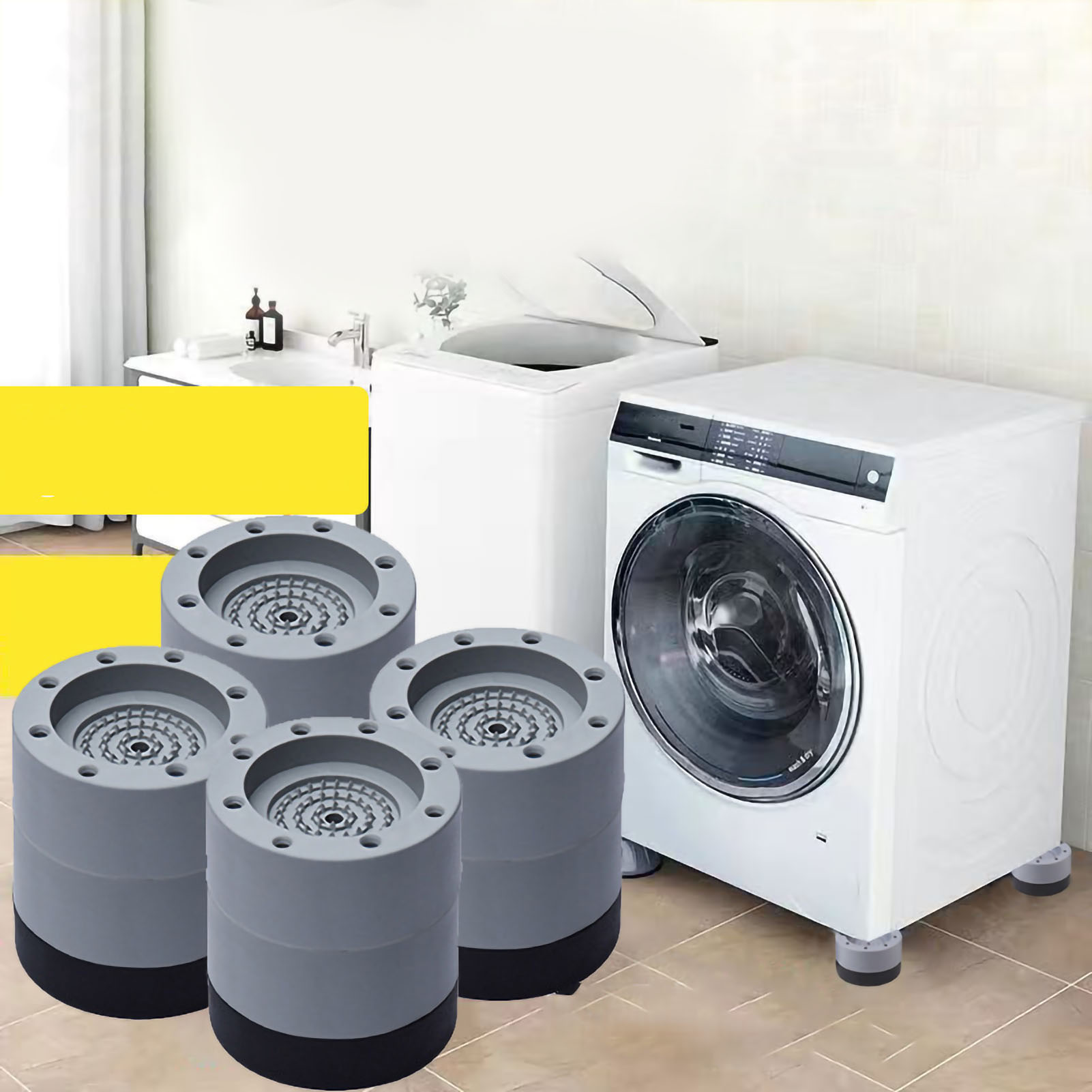 Toivize Waschmaschinenkeile, 4 Stück, 6 Cm Hoch, Pvc Und Harzfaser, Vibrationsdämpfung