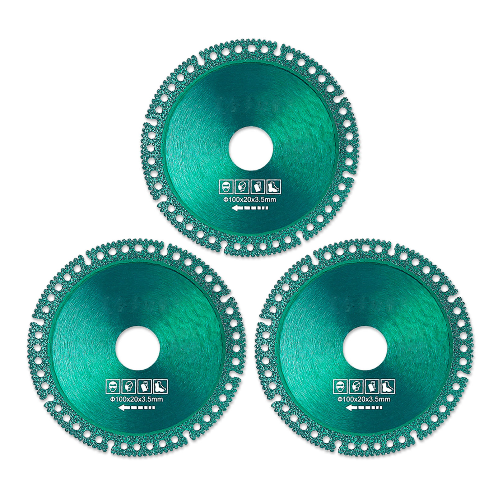 100-mm-diamanttrennscheibe – 3er-pack – Hochwertiger Manganstahl – Für Fliesen, Marmor Und Pvc – 20-mm-bohrung