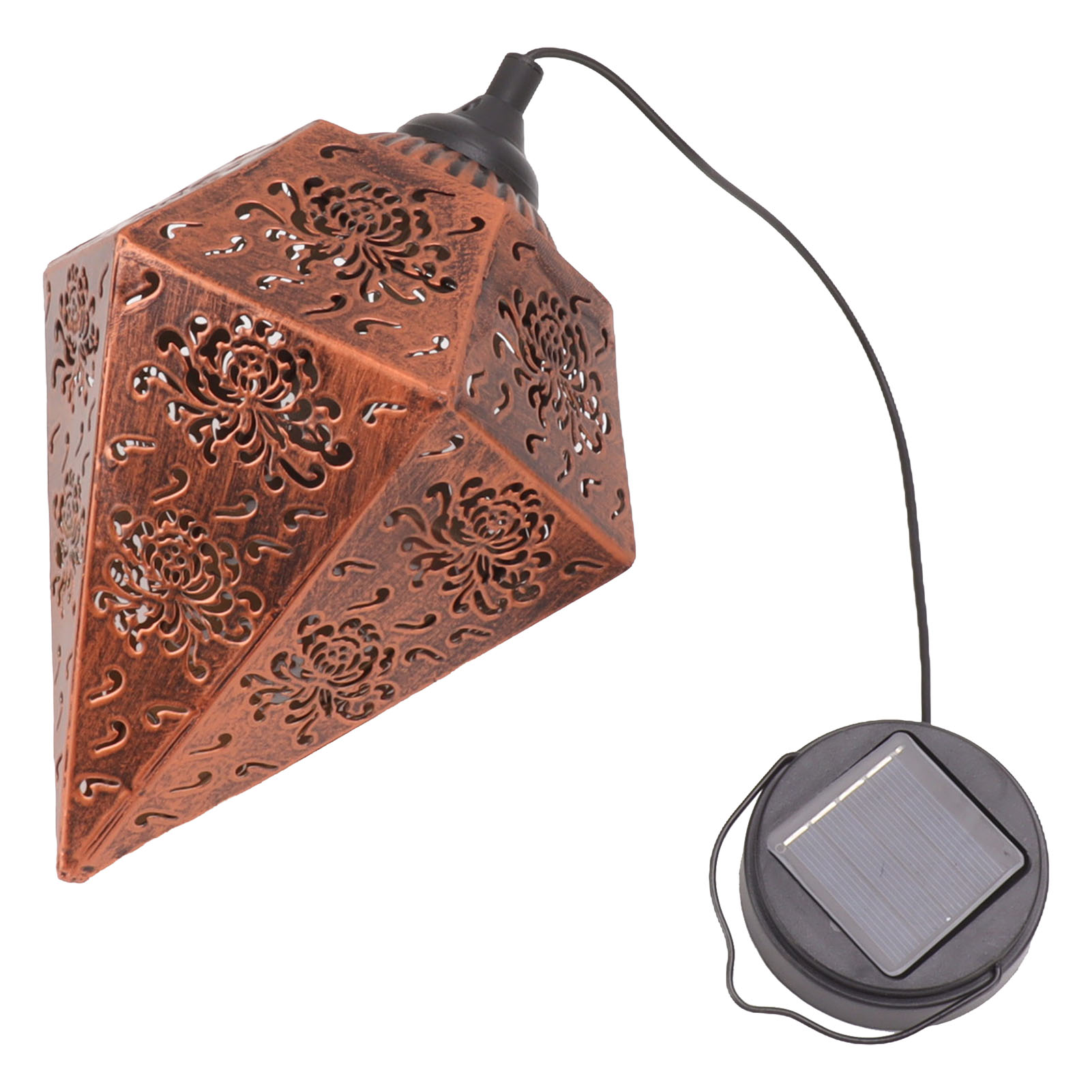 Solar-außenlaterne Mit Löwenzahn-motiv, Kupferoptik, Abs-eisen, Schutzart Ip44, Automatische Led-beleuchtung, Für Garten, Terrasse Und Patio