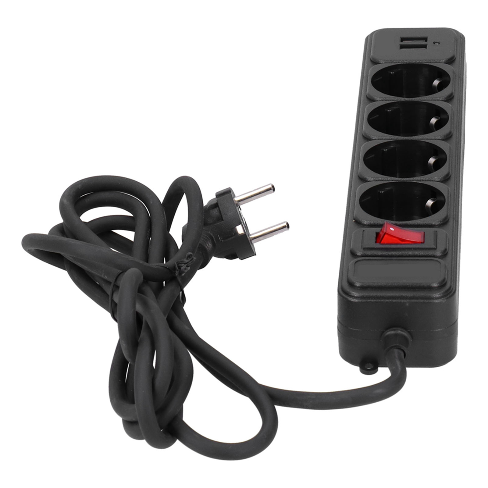 Esb42 4-fach Steckdosenleiste + 2 Usb-anschlüsse, Robustes Kupfergehäuse, Überspannungsschutz, 2,4 M Kabel, Integrierter Schalter