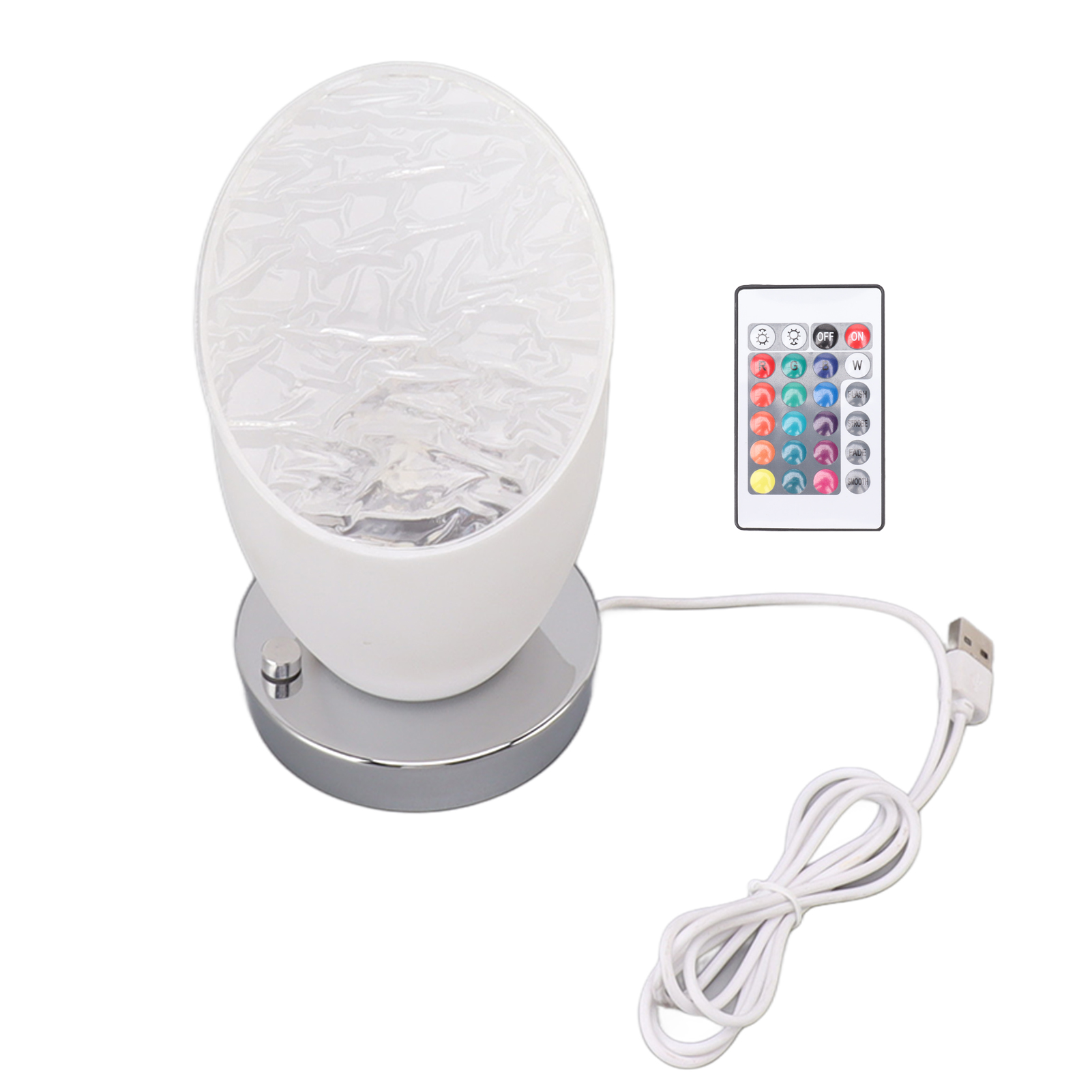 Rgb-led-nachttischlampe, Acryl, 16 Farben, Rotierender Welleneffekt, Usb-touch-fernbedienung, Modernes Design, Romantisches Ambiente