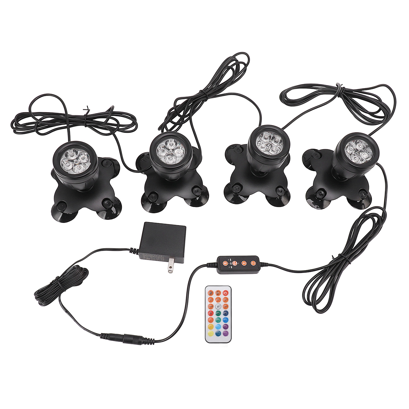 Ip68 Unterwasser-led-projektor – Wasserdichtes Abs-modell, 360° Verstellbarer Standfuß, 13 Statische Farben, Inklusive Fernbedienung Für Teiche Und Gärten