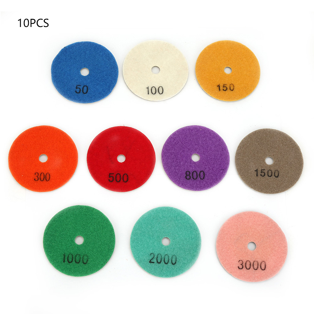Packung Mit 10 Toivize 100-mm-diamantpolierscheiben Für Marmor Und Granit, Körnung 50-3000 M14