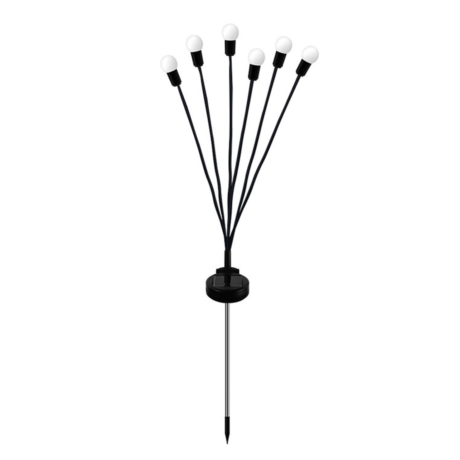 Solar-gartenleuchte Mit 6 Farbigen Led-köpfen, Ip65 Wasserdicht Mit Dämmerungssensor, Robustes Pvc-design Für Den Außenbereich Und Einfahrten