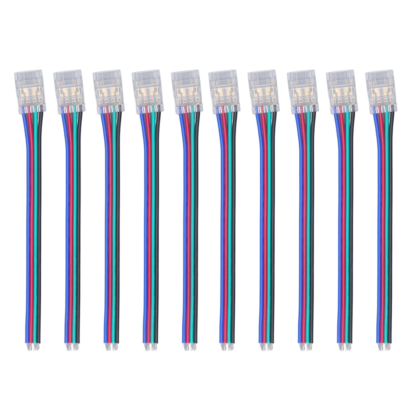 4-polige Led-steckverbinder Für 10-mm-cob-streifen – Lötfrei, Robustes Pc-gehäuse, Kompatibel Mit 5 V/12 V/24 V, 10er-packung