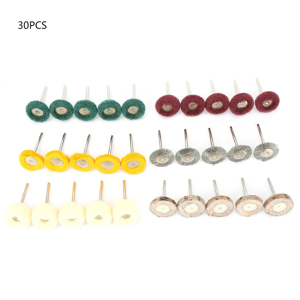 Packung Mit 30 Edelstahl-drahtbürsten (25 Mm Durchmesser, 3 Mm Schaft) Zum Schleifen, Entlacken, Polieren Und Entrosten