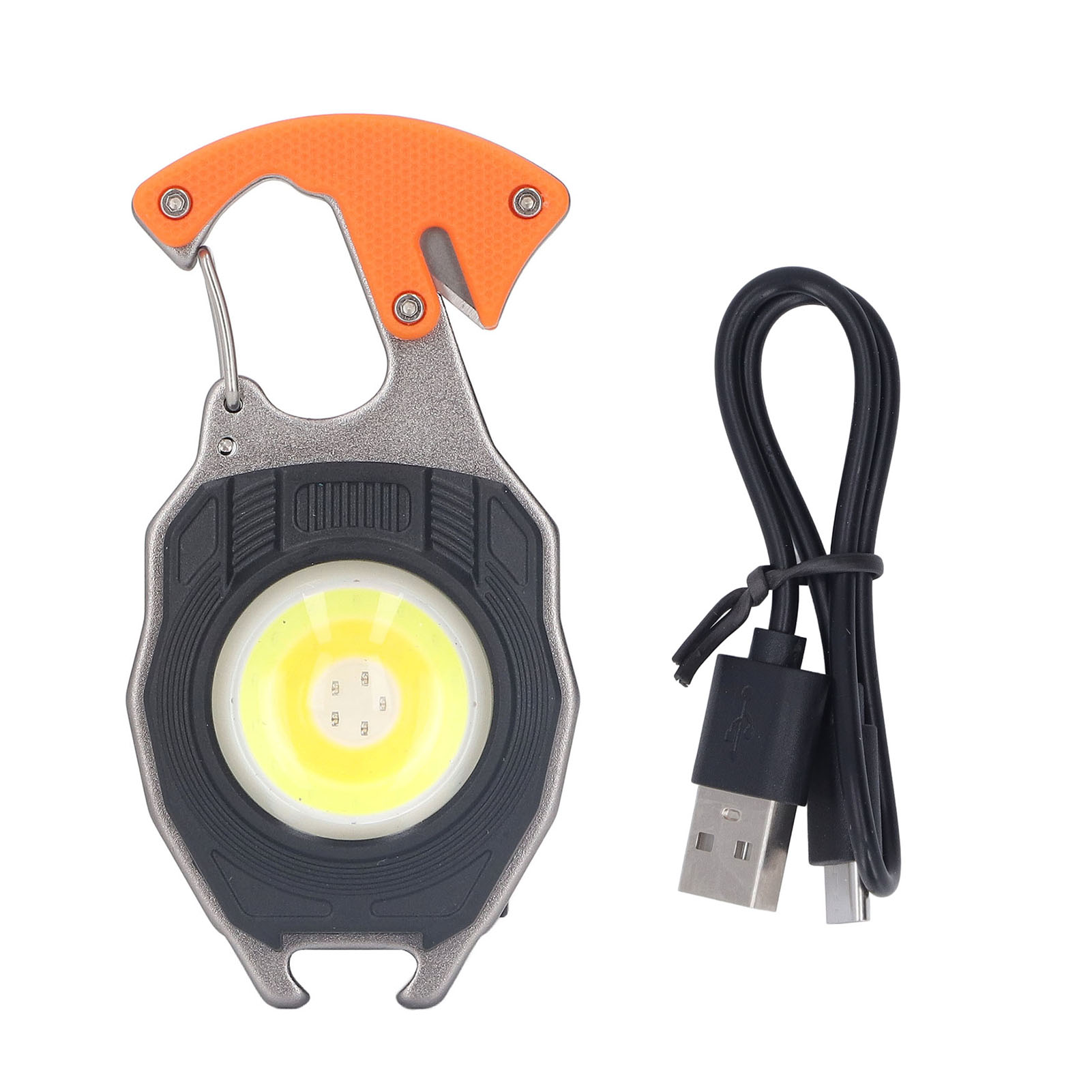 Toivize Wiederaufladbare, Multifunktionale Led-taschenlampe Aus Aluminium Mit Usb-c-anschluss, Flaschenöffner, Magnetischem Feuerzeug Und Pfeife