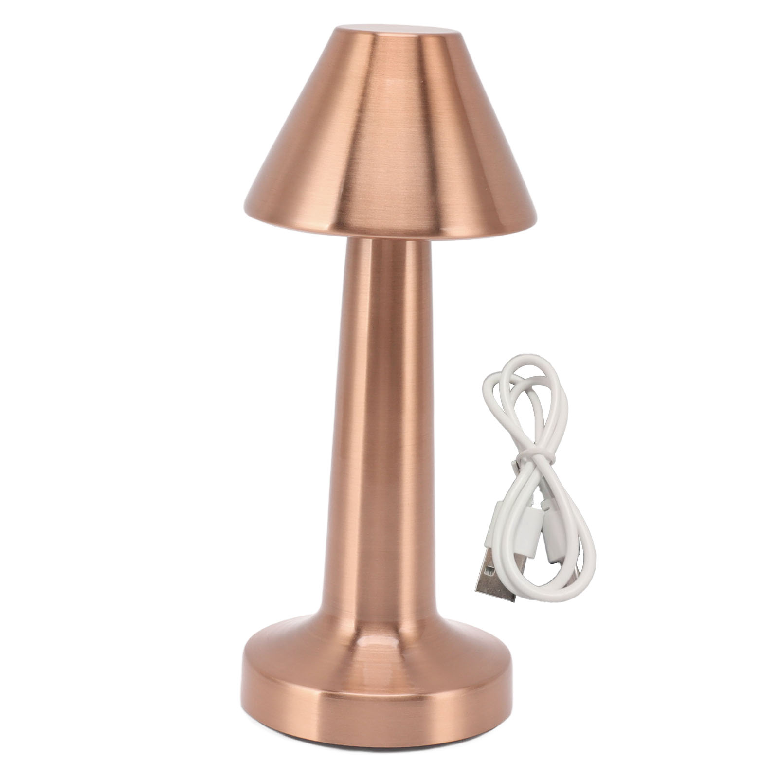 Wiederaufladbare, Kabellose 3-w-led-tischleuchte, Metallisch-roségoldenes Design, Stufenlos Dimmbar In 3 Farben, Ideal Für Schlafzimmer Und Büro