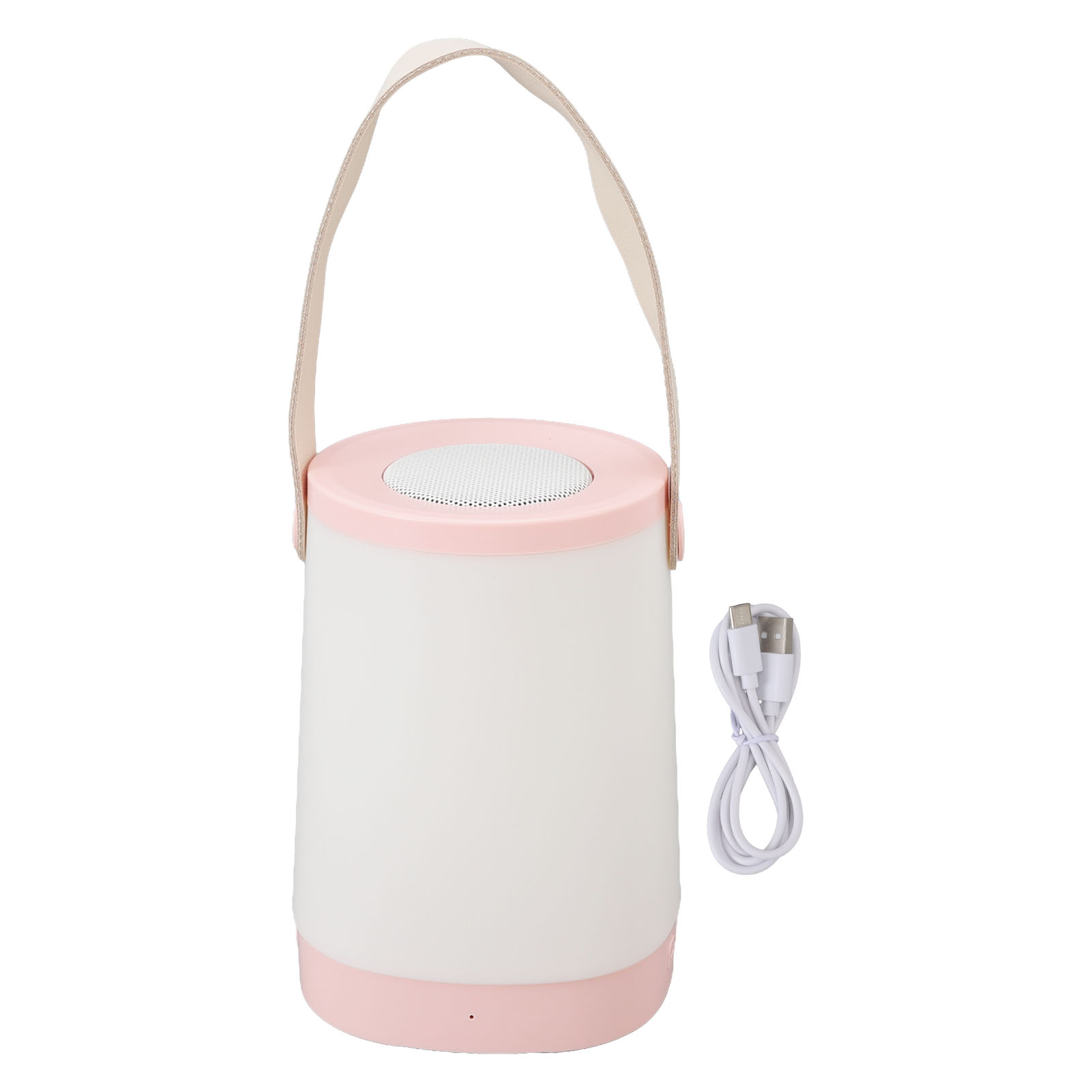 X8 5w Bluetooth-lautsprecher, Rosa Pu-leder, Ambiente-led-licht, Tragbares Fm-radio, 8 Stunden Akkulaufzeit, Tragegriff, Outdoor-/gartendesign