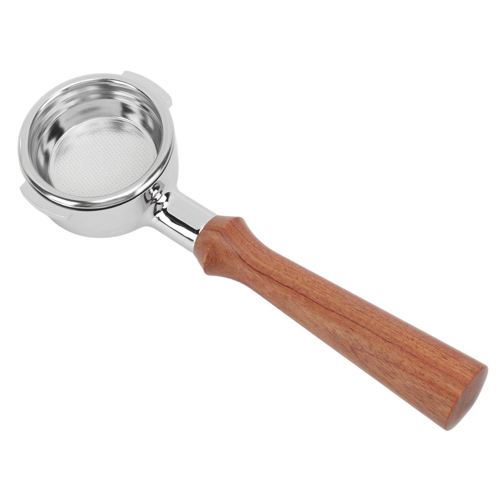 Toivize 58 Mm Bodenloser Siebträger, Aluminiumlegierung, Griff Aus Rosenholz, Kompatibel Mit Professionellen Espressomaschinen