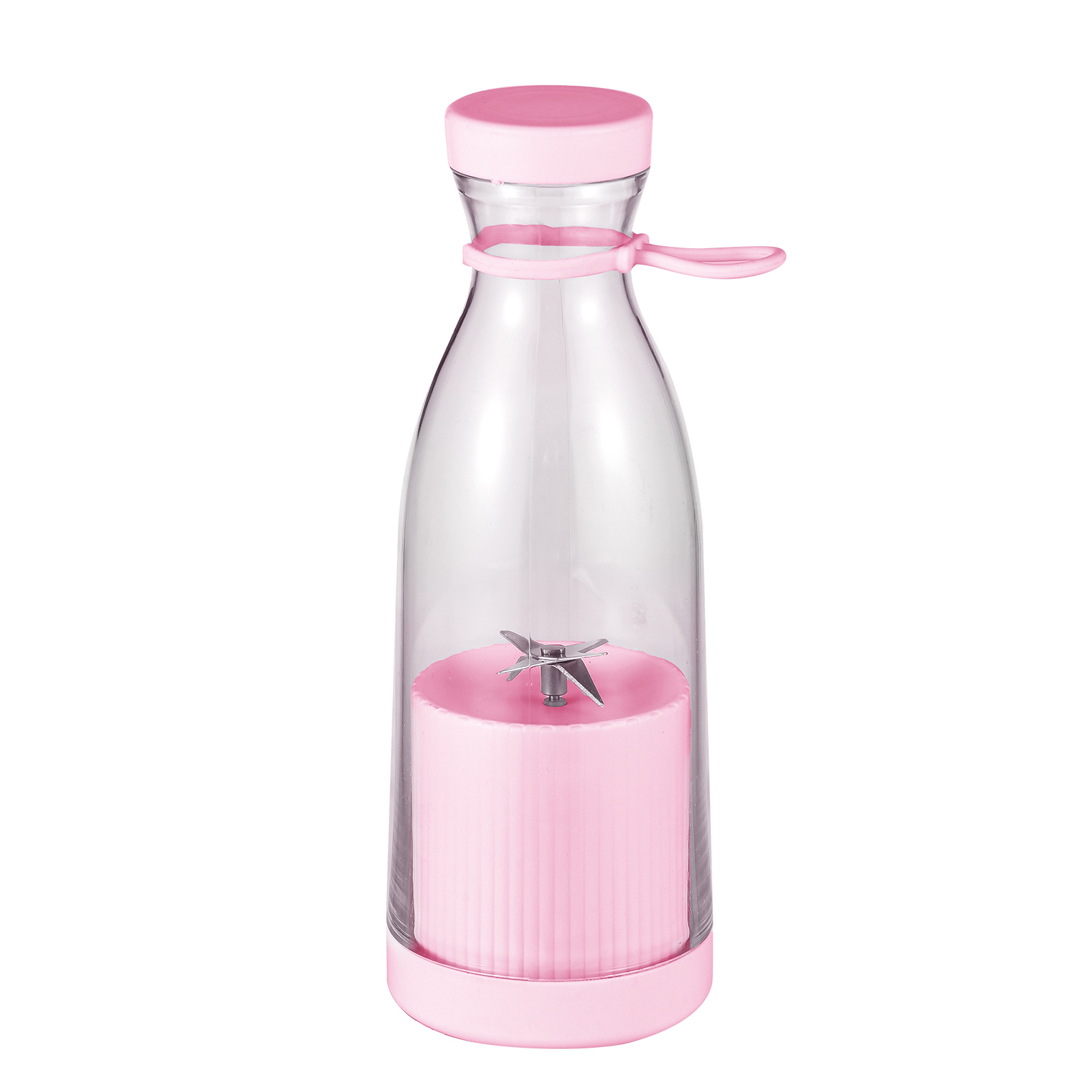 Tragbarer Elektrischer Mixer, 380 Ml, Usb-aufladbar, Kabelloser Smoothie-mixer Mit 6 Edelstahlklingen, 40 W, Kompakt Und Leicht, Pink