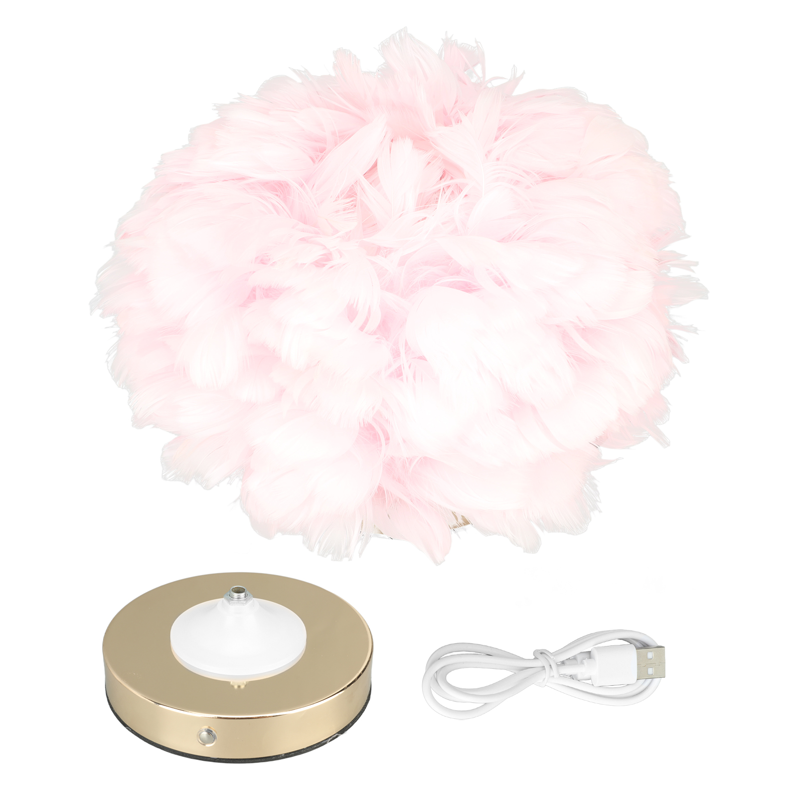 Toivize Tc-8818 Tischleuchte In Form Einer Gänsefeder, 30 Cm, Rosa, Usb-aufladbar, Touch-bedienung, Stufenloses Dimmen, Led-ambientebeleuchtung