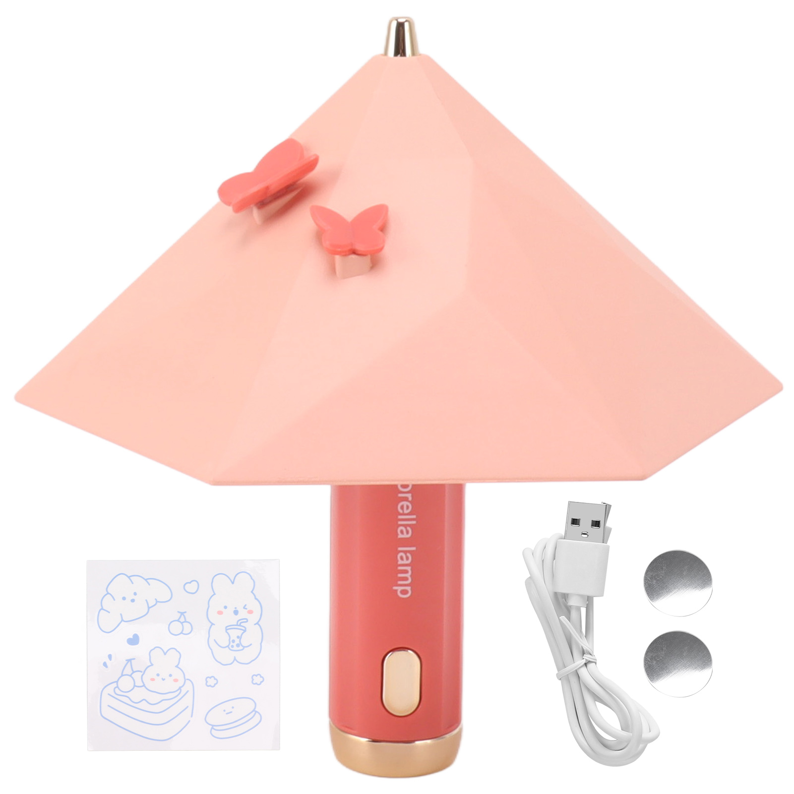 Toivize Gl305 Led-nachttischlampe, Usb-aufladbar, Schirmdesign, Rosa, 3 Beleuchtungsmodi, Kompaktes Abs-gehäuse, Für Schreibtisch Und Zum Lesen