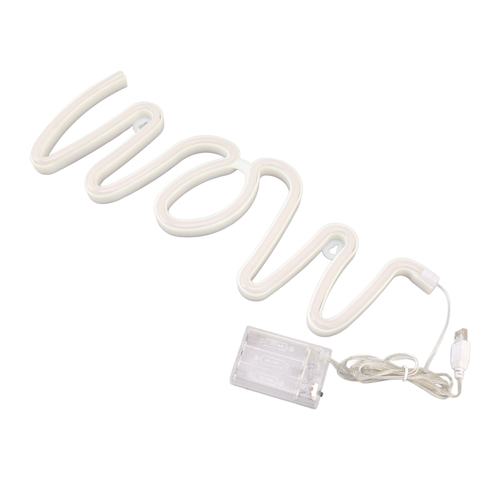 Wow Pinkes Led-neonschild 42x15cm Pvc/abs Wanddekoration Usb-/batteriebetriebenes, Sanftes Licht, Trendiges Ambiente Für Schlafzimmer, Wohnzimmer, Geschäft