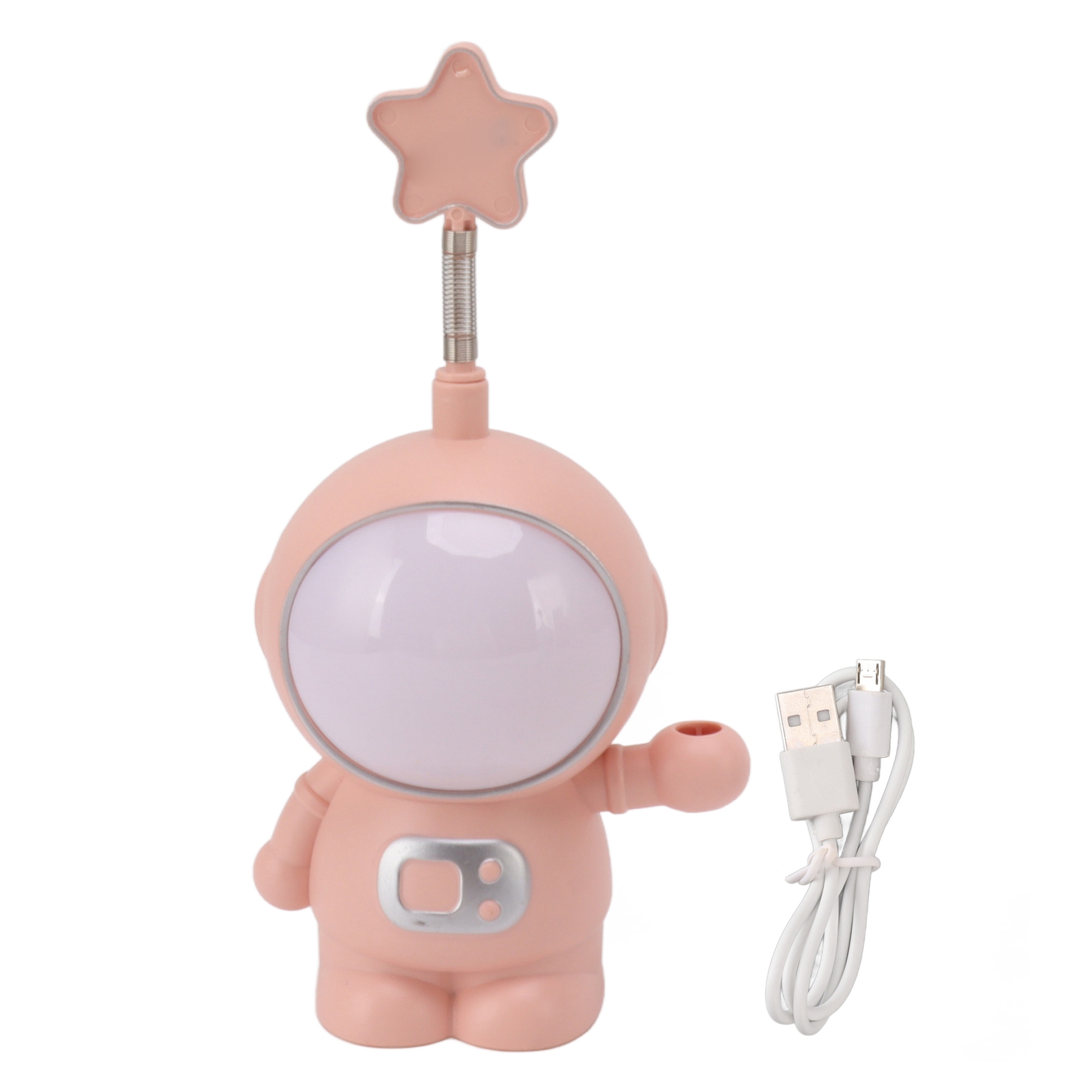 Toivize Pink Astronaut Wiederaufladbare Led-nachtlampe Mit Integriertem Anspitzer, 3w Usb-designer-schreibtischlampe Zur Dekoration