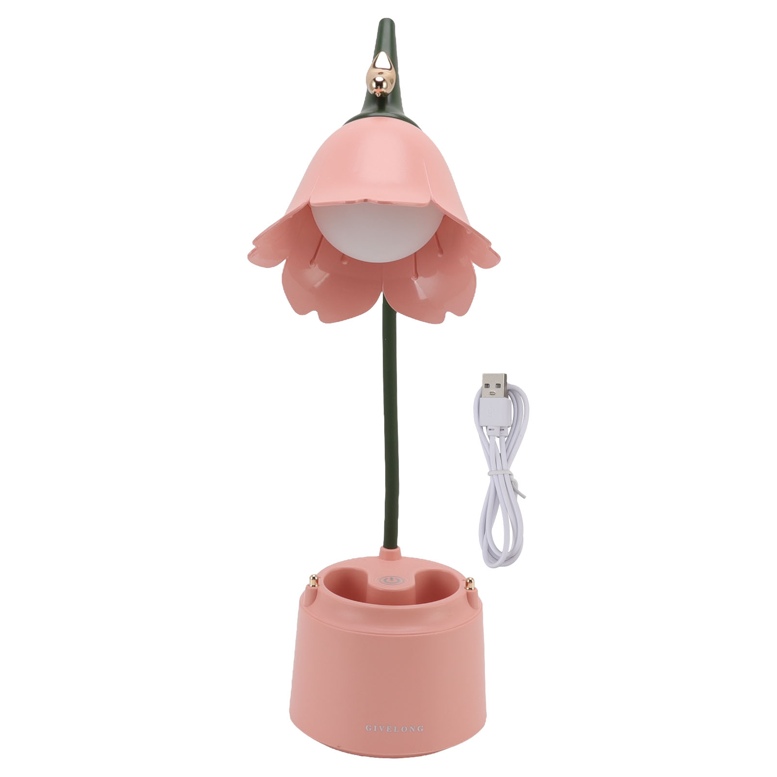 Gl562 Pinke Led-schreibtischlampe Mit Touch-funktion, Flexiblem Arm, 1200-mah-akku, Augenschonendem Licht, Kompaktem Nordischen Design