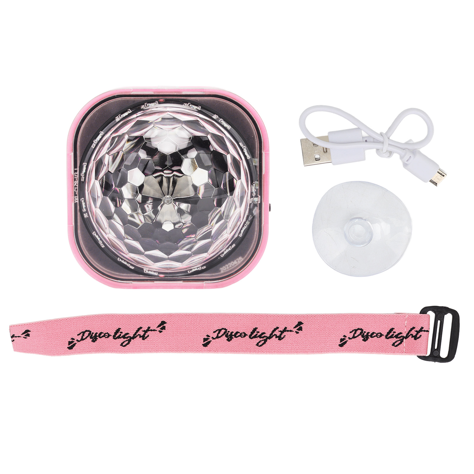 Rgb-lichtarmband – Pinkes Modell – 500-mah-pc-gehäuse – Musikalische Ambientebeleuchtung Für Partys, Karaoke-bars Und Auto-innenausstattung