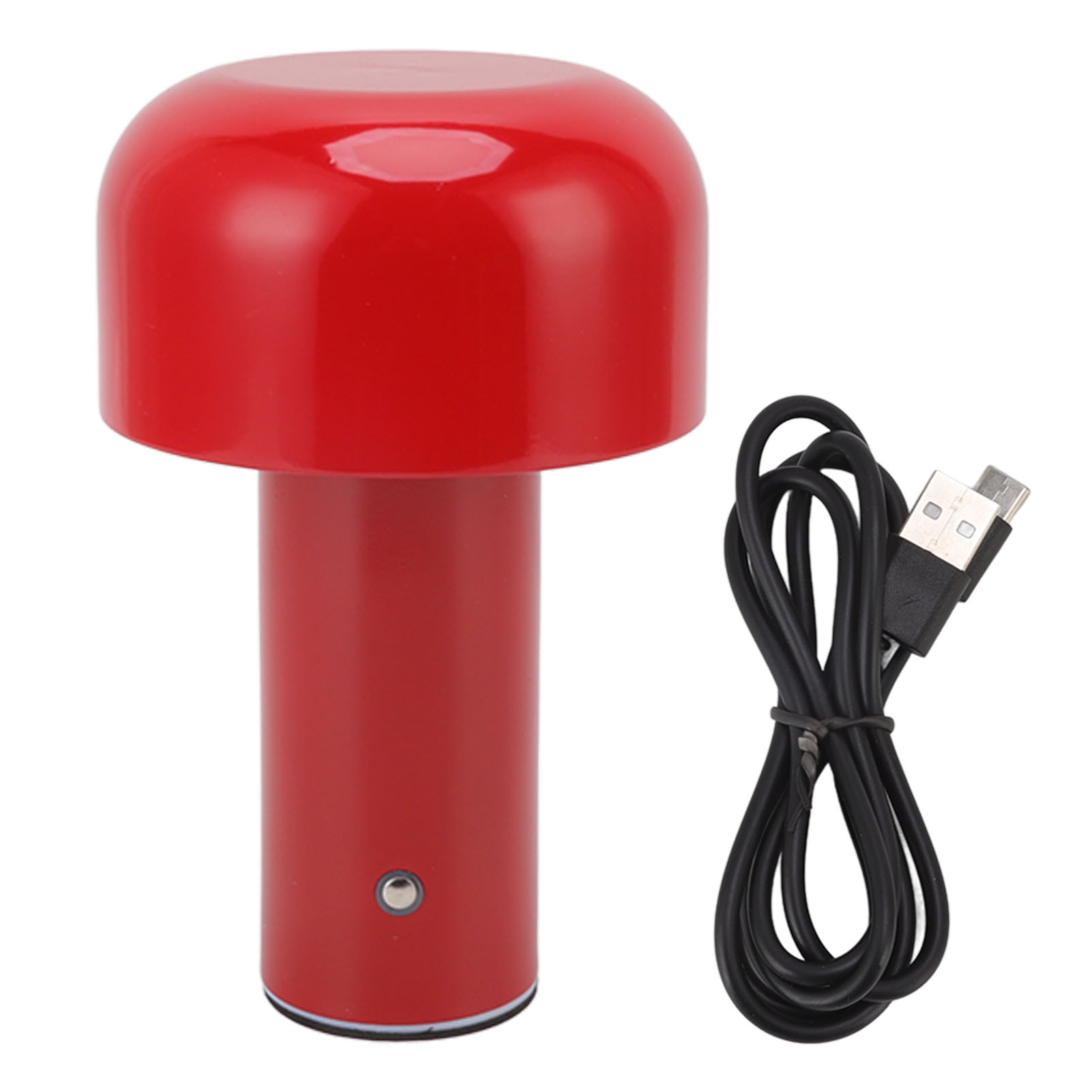 Rote Led-pilz-schreibtischlampe Mit Touch-steuerung, 3 Farbtemperaturen, Usb-c-aufladbar, Eisen Und Acryl, Einstellbare Helligkeit