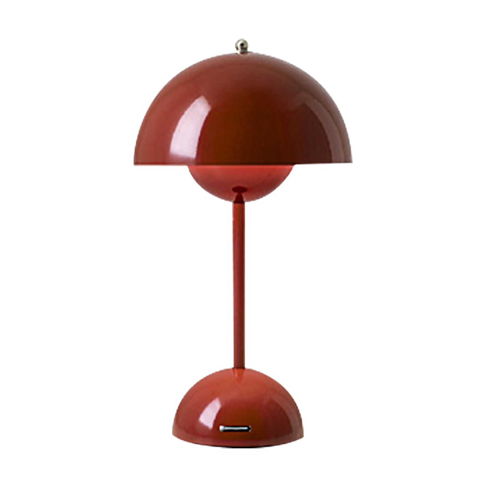 Rote, Kabellose Led-tischleuchte Mit Pvc-lampenschirm, Metallfuß, 3600-mah-akku, 3 Helligkeitsstufen, Usb-aufladbar, Retro-design