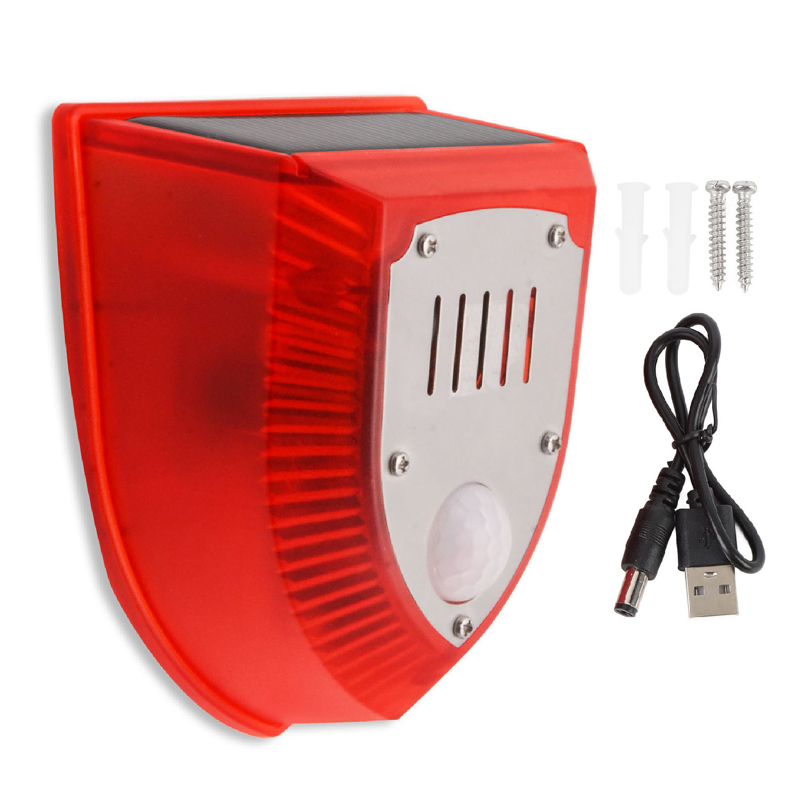 Solaralarm N911m Mit Pir-bewegungsmelder, 129-db-sirene Und Roten Leds, Wasserdichtes Abs-gehäuse, Autark Für Den Außenbereich
