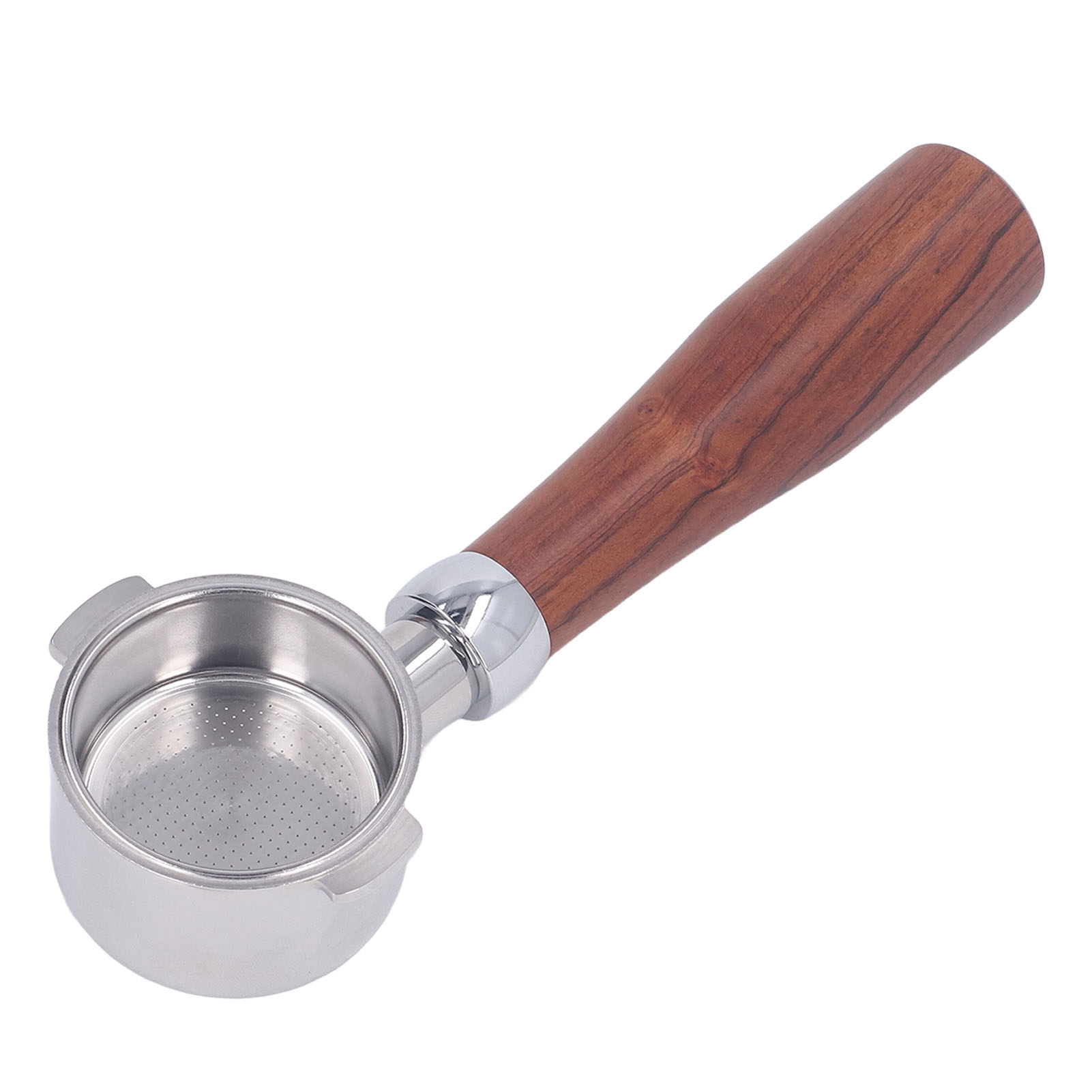 Bodenloser 51-mm-filterhalter Für Delonghi Ec0310, Edelstahl 304, Griff Aus Rotem Rosenholz, Kompatibel Mit Doppelohrfiltern