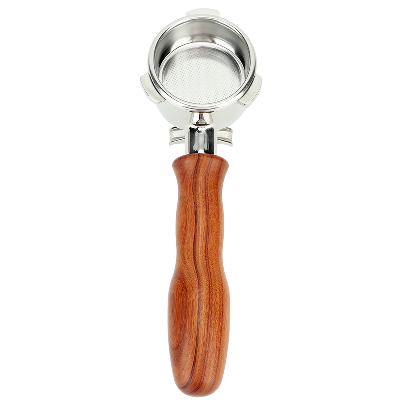54-mm-kaffeefilterhalter, Kompatibel Mit Breville 870/880, Doppelauslauf, Edelstahl, Roter Holzgriff