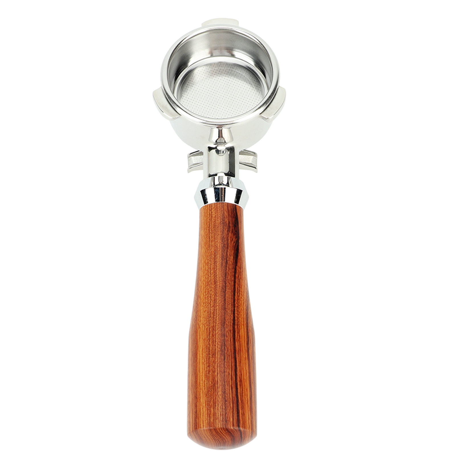 Siebträger Für Breville 870/880, Doppelauslauf 54 Mm, Edelstahl, Rote Holzoptik