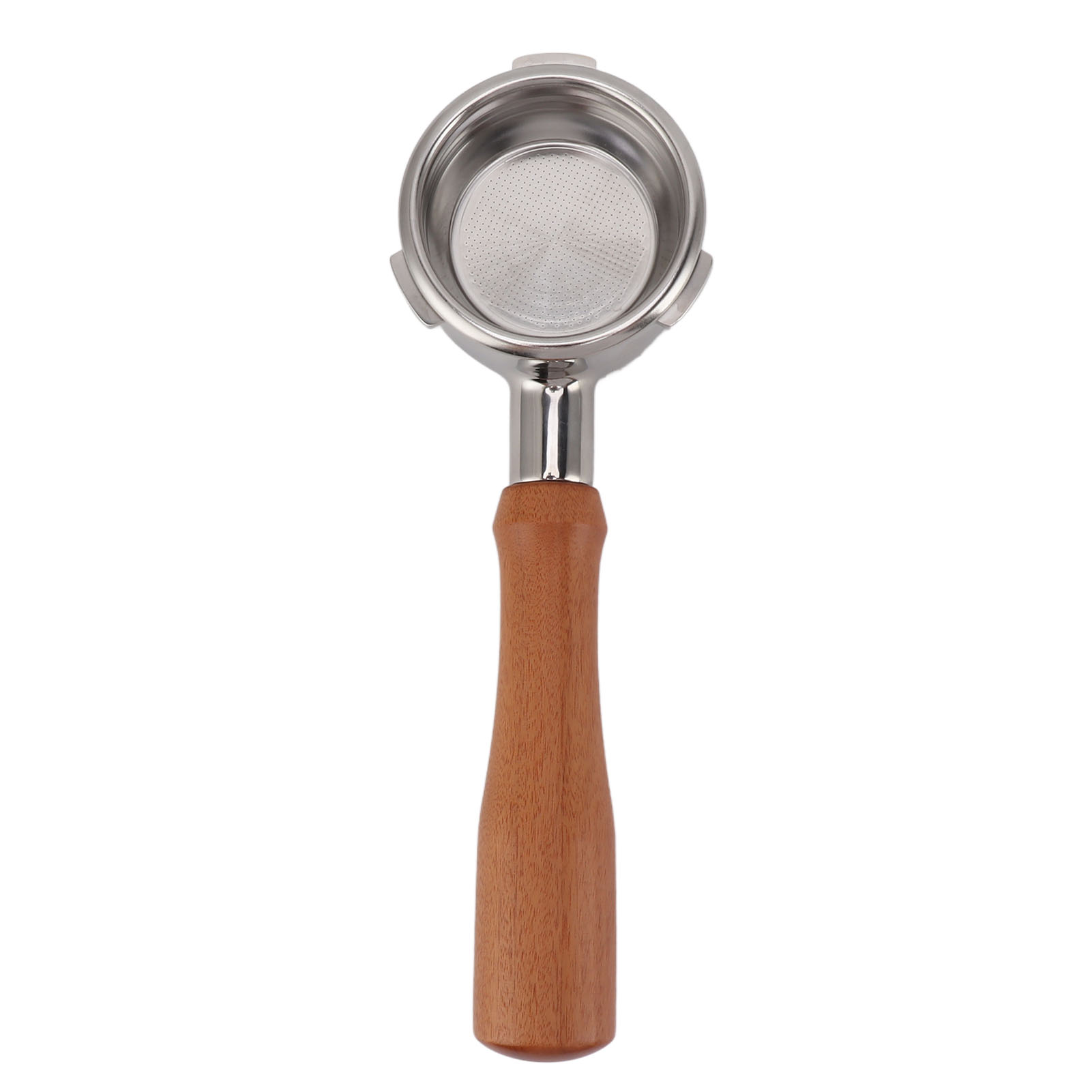 Bodenloser 58-mm-filterhalter Für Barsetto Modell E, Edelstahl Und Rotes Rosenholz, Symmetrisches Dreiohr-design