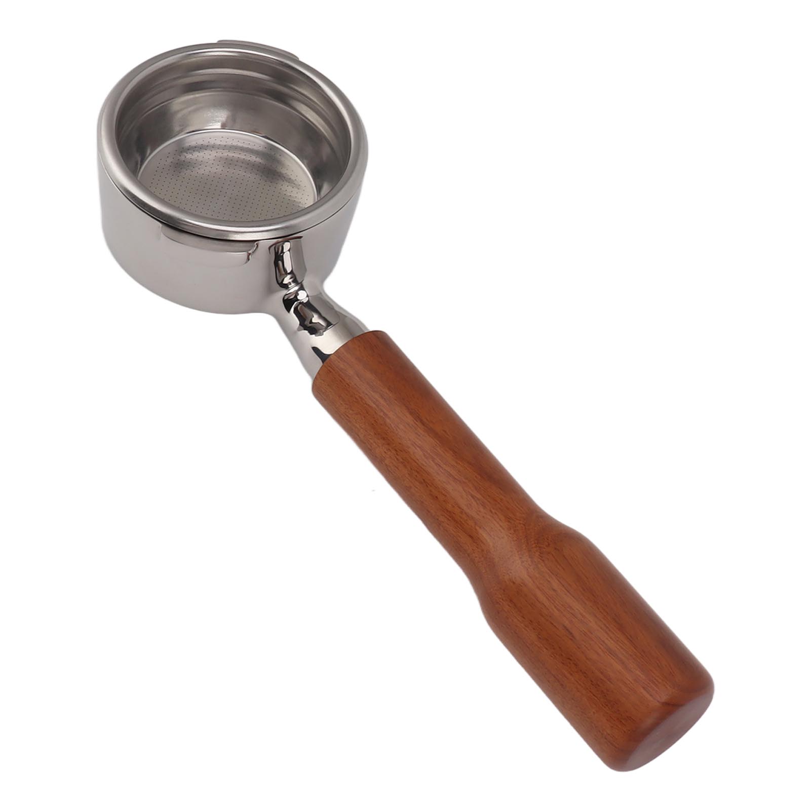 58-mm-filterhalter Ohne Boden Für Gaggia – Edelstahl Und Griff Aus Massivem Rotem Mahagoniholz – Kompatibel Mit Classic Baby