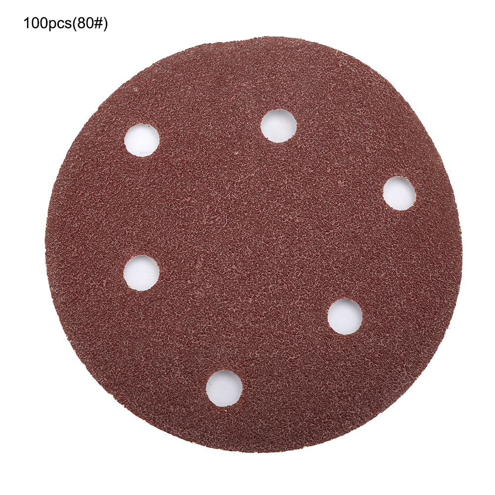 125 Mm Samt-schleifscheiben, 6 Löcher, Körnung 80, Aluminiumoxid, 100er-packung Für Exzenterschleifer