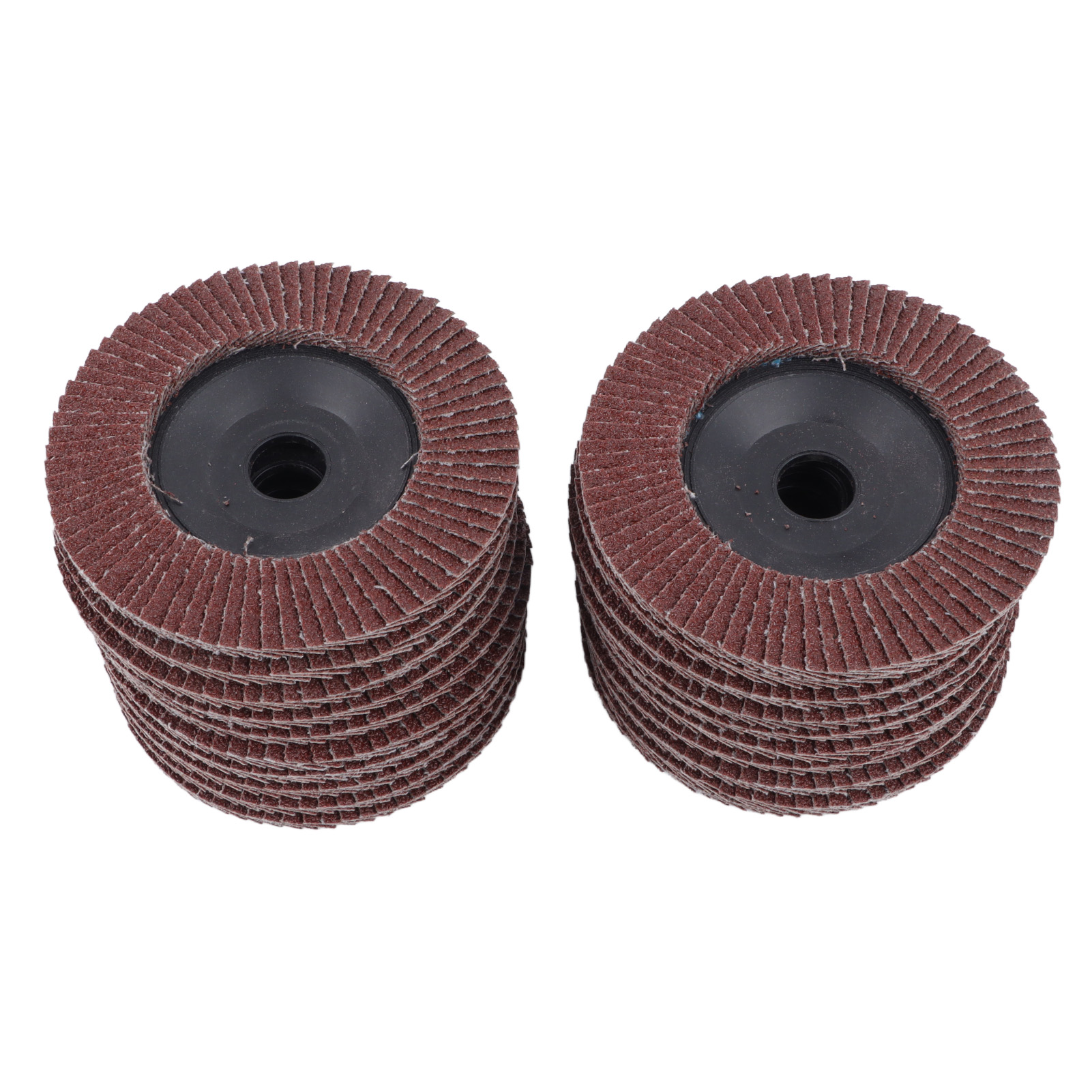 Packung Mit 20 Fächerscheiben 100 X 16 Mm, Körnung M14 80, Rotes Korund, Für Winkelschleifer, Zum Polieren Von Metall Und Holz