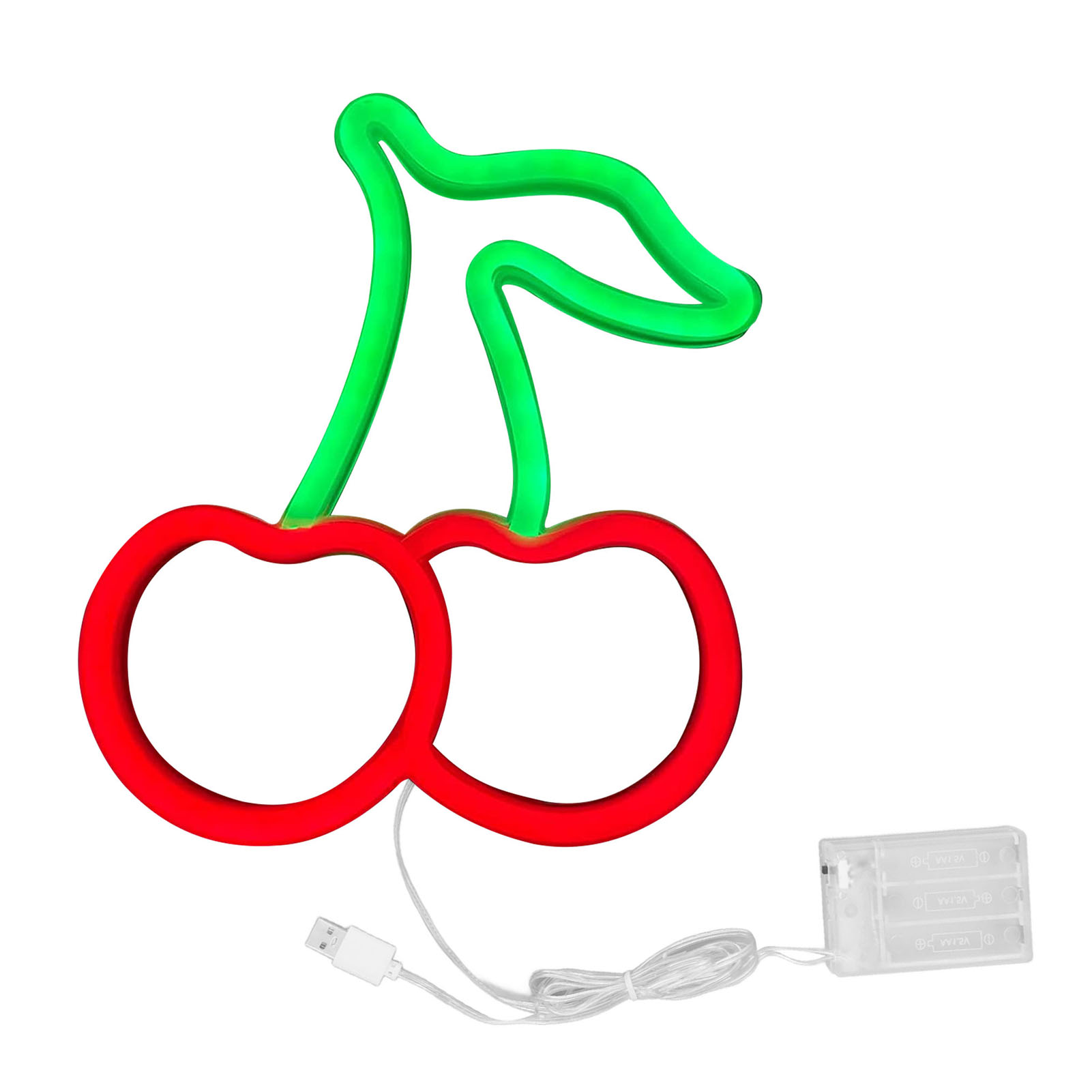 Toivize Kirschrote Led-neonleuchte 23x19cm Rote Pvc-wanddekoration Usb-batteriebetriebenes Warmlicht Trendiges Design Für Wohnzimmer Schlafzimmer