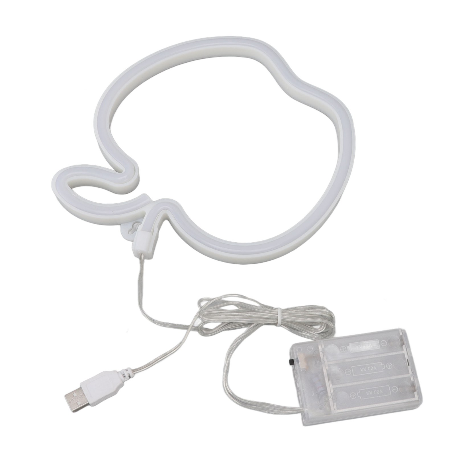 Rotes Und Grünes, Apfelförmiges Led-neonschild, Pvc, 20 X 21 Cm, Usb-/batteriebetrieb, Wanddekoration
