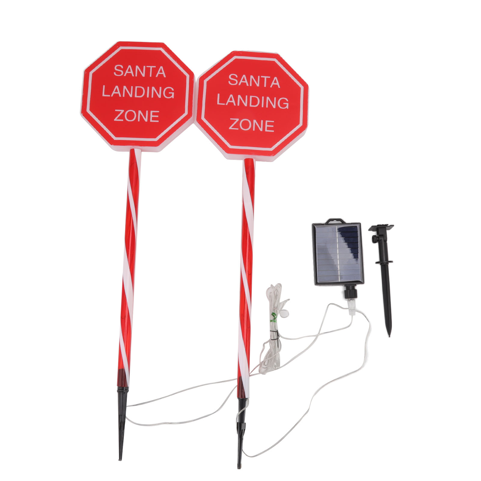 Solar-led-lichterstecker – Toivize – Weihnachtsgartendekoration „hier Hält Der Weihnachtsmann An“ – Wasserdicht (ip65), 71 Cm, Abs