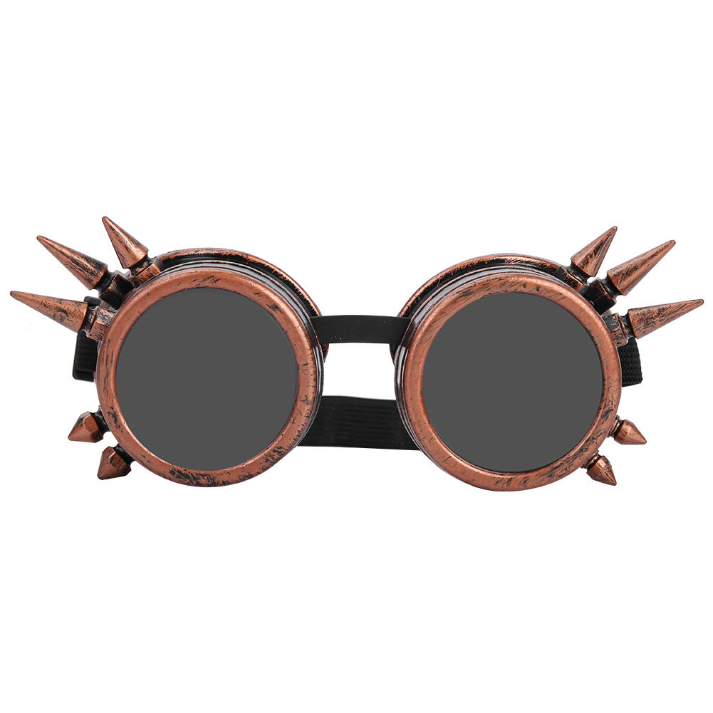 Retro-steampunk-schutzbrille Mit Doppellinse, Rotbronzefarbenes Abs, Winddicht, Mit 2 Linsenpaaren Und Verstellbarem Riemen Für Cosplay