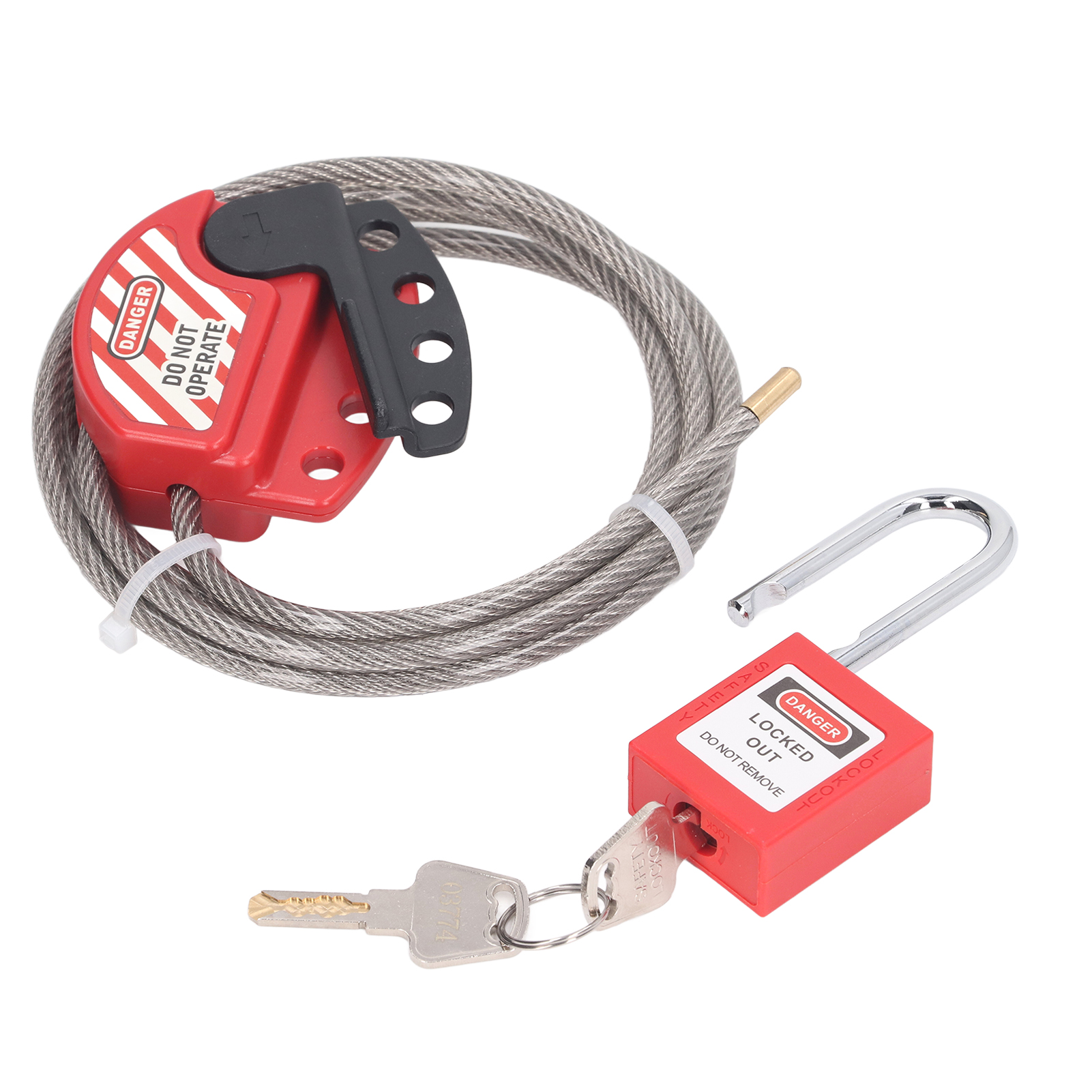 Lo/to Verriegelungsset Toivize Edelstahl-vorhängeschloss 38 Mm Verstellbares Kabel 1,8 M Industrielle Wartungssicherheit Mit 2 Schlüsseln