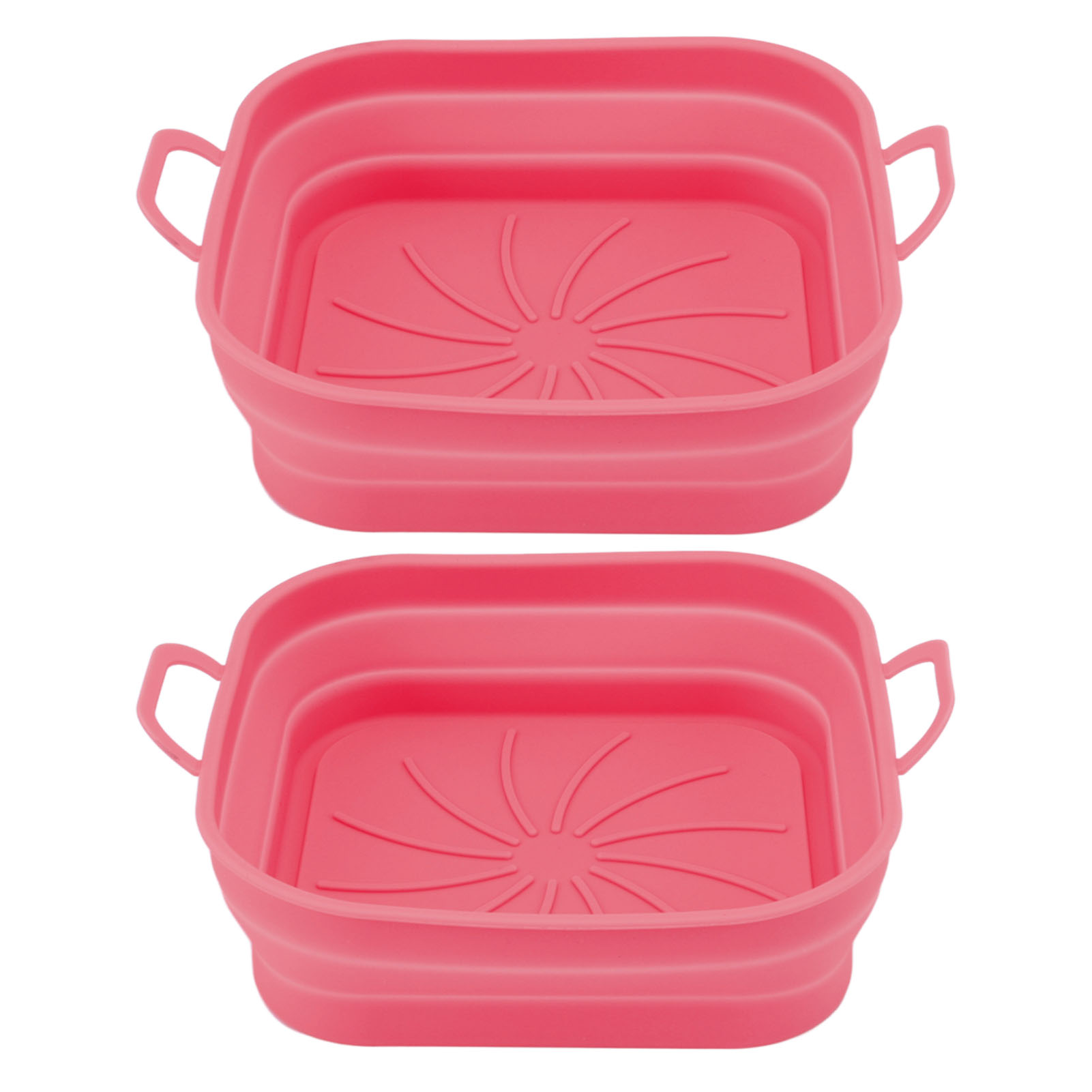 2er-set Silikon-heißluftfritteusenkörbe, Rot, Hitzebeständig Bis 220 °c, Spülmaschinenfest, Antihaftbeschichtet