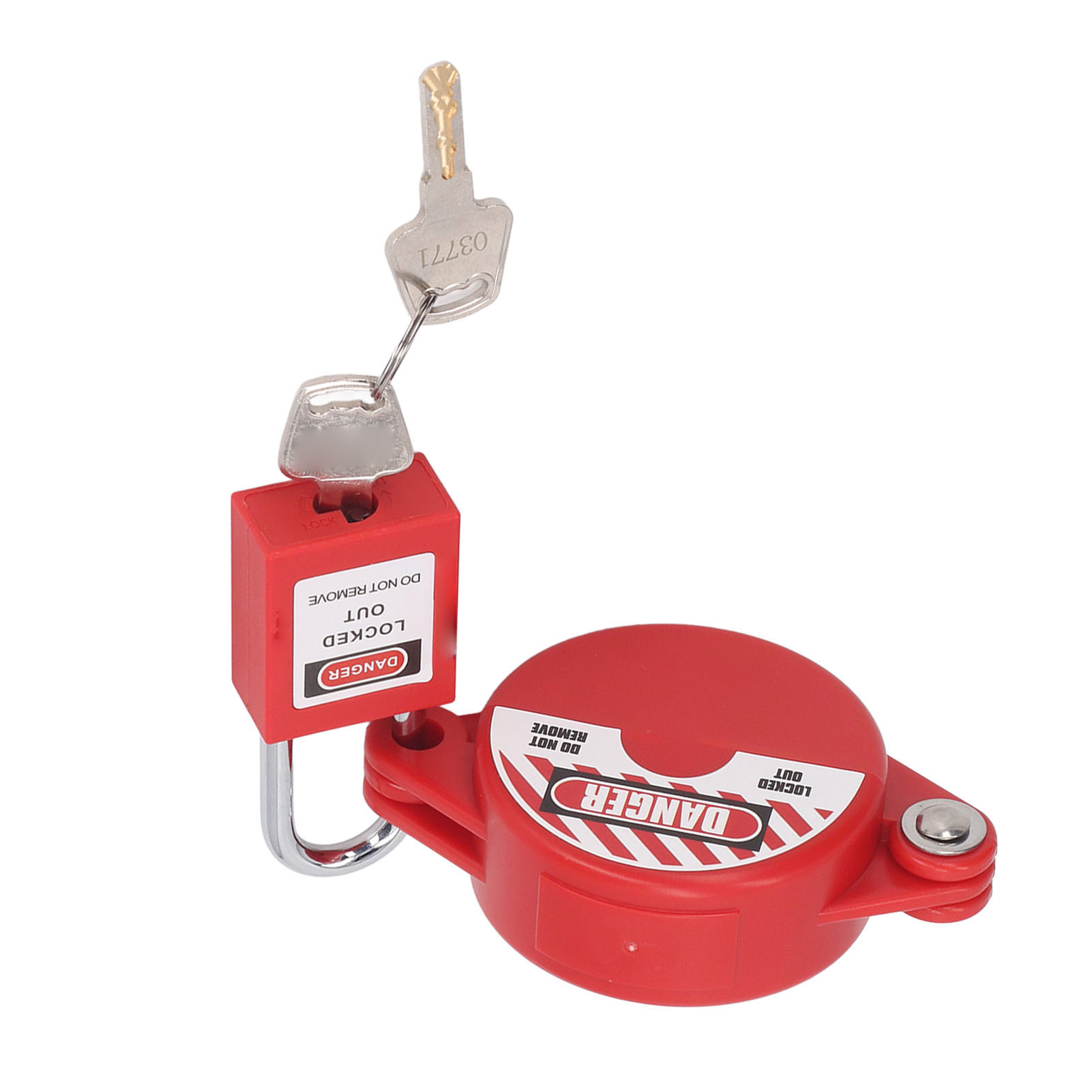 Toivize Bd-f11+bd-g01 Edelstahl/pp 38-mm-ventilverriegelungsset Mit Sicherheitsschloss Und Schlüsseln Für Industrielle Loto-verfahren